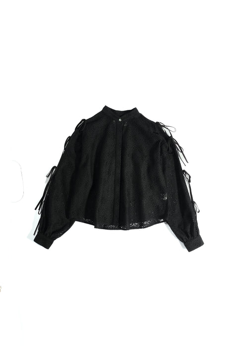 LACE TIE-SLEEVE SHIRT