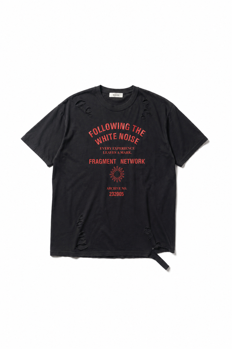 DISTRESSED GRAPHIC T-SHIRT"FOLLOWING THE WHITE NOISE"
