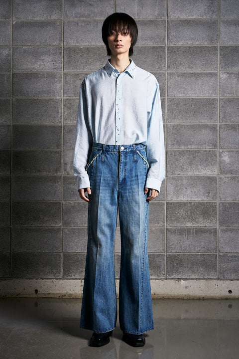 CROSS CUT TROUSERS DENIM
