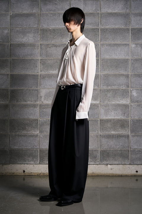 FOLDED WOOL TROUSERS