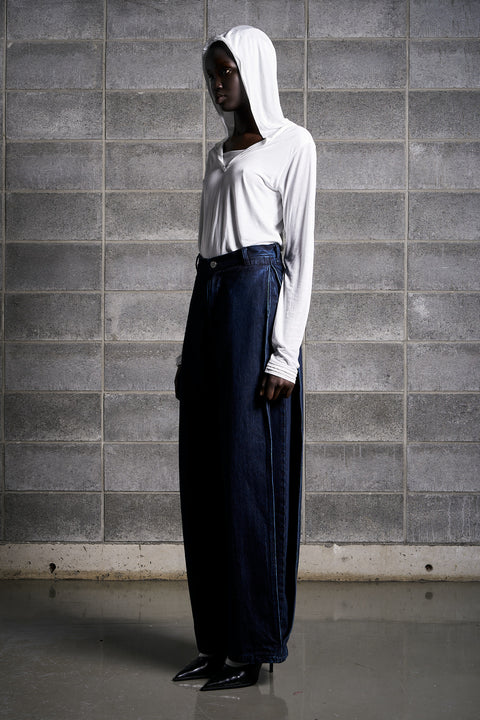 DENIM TACK PANTS